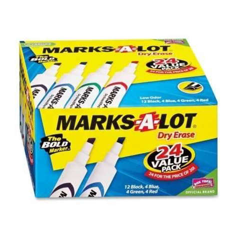 Picture of Avery Consumer Products Dry-erase Markers Chisel Tip Low-Odor/Nontoxic 24/PK Asst. (Pack of 2)