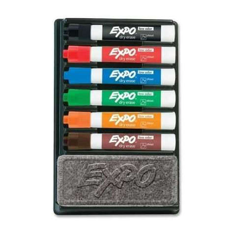 Picture of Sanford Ink Corporation Expo 2 Dry-erase Markers w/Eraser  Chisel Point  6 AST Set (Pack of 2)