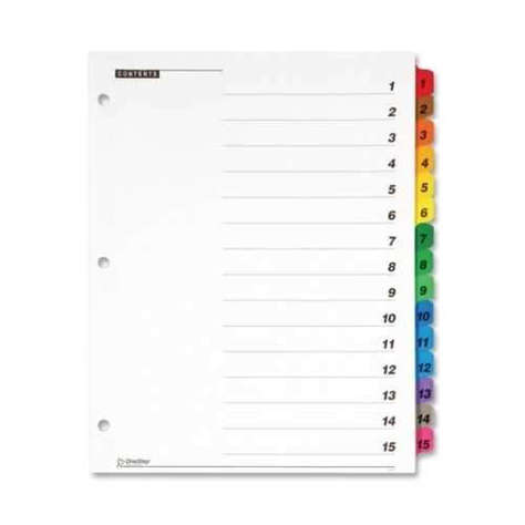 Picture of Cardinal Brands  Inc One Step Index System  Numbered 1-15  15 Tabs  Multicolor (Pack of 6)