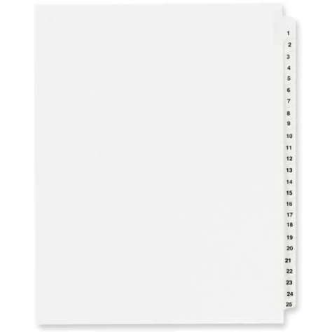 Picture of Avery Consumer Products Index Dividers  Exhibit 1-25  Side Tab  25/ST  WE (Pack of 11)