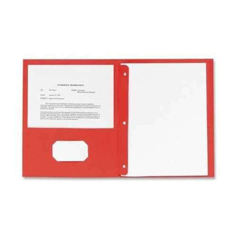 Picture of Sparco Products 2-Pocket Folders w/Fasteners 1/2" Cap Letter 25BX Red (Pack of 2)