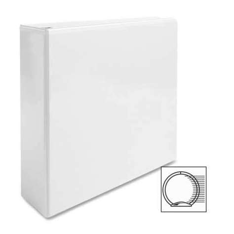 Picture of Business Source View Binder  w/ 2 Inside Pockets  3" Capacity  White (Pack of 5)