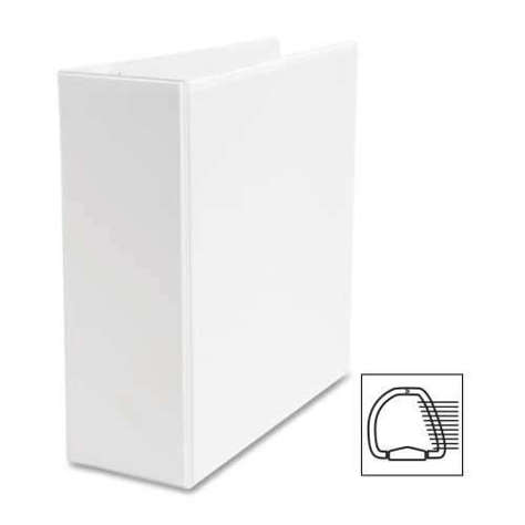 Picture of Business Source D-Ring Binder  w/ Pockets  4" Capacity  White (Pack of 3)