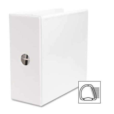 Picture of Business Source D-Ring Binder  w/ Pockets  5" Capacity  White (Pack of 3)