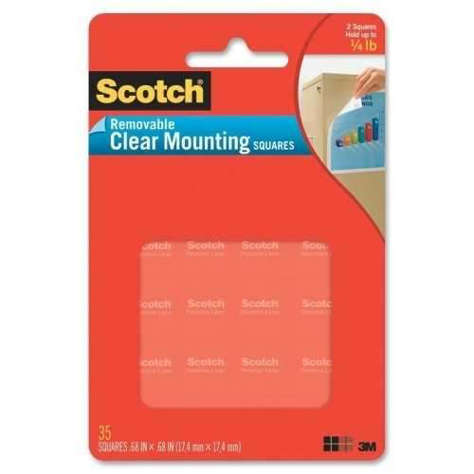 Picture of 3M Commercial Office Supply Div. Adhesive Mounting Squares  Removable  11/16"x11/16"  Clear (Pack of 8)