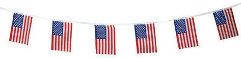 Picture of 6" x 9" USA String Flags (Pack of 7)