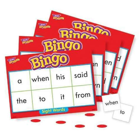 Picture of Trend Enterprises Sight Words Bingo Games 46 Practice Words 36 Cards 200 Chips (Pack of 3)