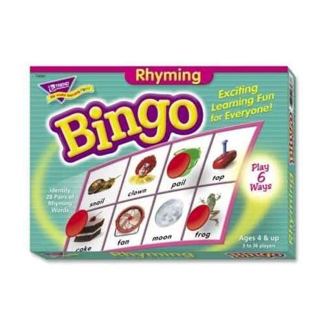Picture of Trend Enterprises Rhyming Bingo Game Includes 36 Playing Cards/Over200 Chips (Pack of 3)