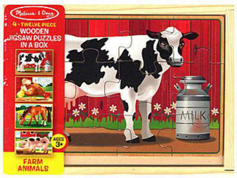 Picture of Melissa & Doug Wooden Puzzles in a Box (Farm Animals)