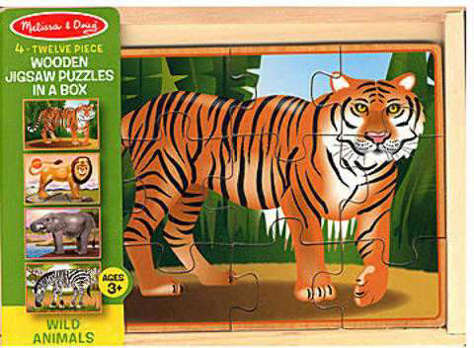 Picture of Melissa & Doug Wooden Puzzles in a Box (Wild Animals)
