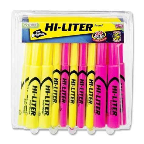 Picture of Avery Consumer Products Highlighters  Chisel Point  16 Fl. Yellow/8 Fl. Pink (Pack of 3)