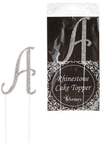 Picture of Sparkling Rhinestone Letter Cake Topper - A (Pack of 2)