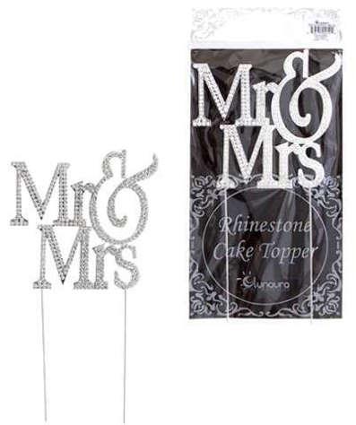 Picture of Sparkling Rhinestone Cake Topper - Mr. and Mrs. Capital