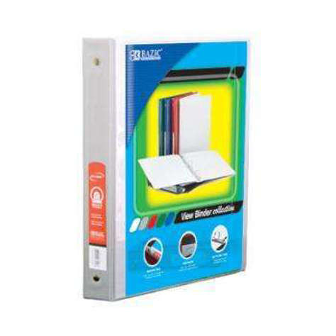 Picture of BAZIC 1/2 White 3-Ring View Binder w/ 2-Pockets (Pack of 12)"