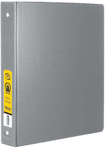 Picture of Bazic 1.5 Bulk Grey 3-Ring Binder with 2-Pockets (Pack of 12)"