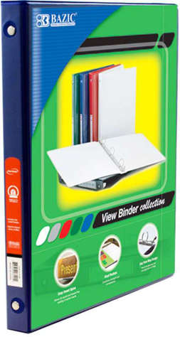 Picture of 3-Ring View Binder - Blue (Pack of 12)