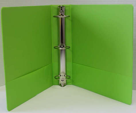 Picture of 1.5 Basic 3-Ring Binder w/ Two Inside Pockets - Lime (Pack of 12)"