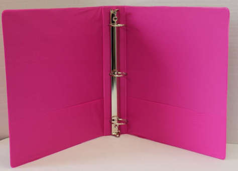 Picture of 1.5 Basic 3-Ring Binder w/ Two Inside Pockets - Fuchsia (Pack of 12)"