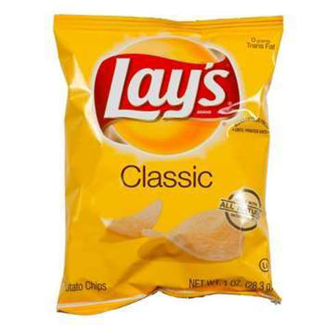 Picture of Lay's Regular Potato Chips, 1 Oz Bag, 104/Case
