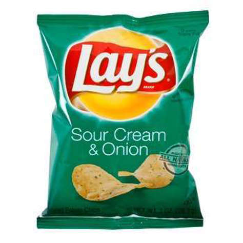 Picture of Lay's Sour Cream & Onion Potato Chips, Single-Serve, 1 Oz Bag(104 Bag per Case)
