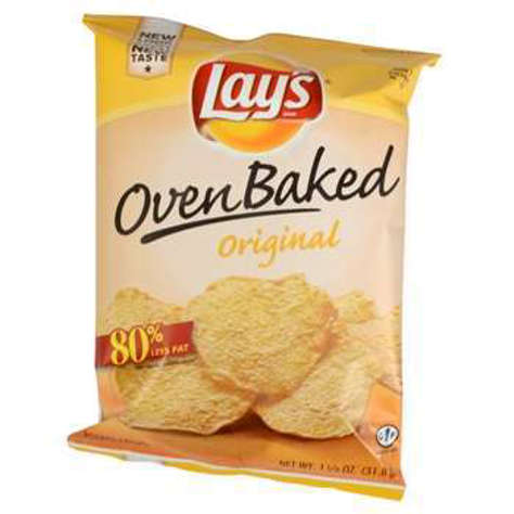 Picture of Lay's Reduced-Fat Baked Original Potato Chips, Large Single-Serve, 1.13 Oz Bag,(pack of 64)