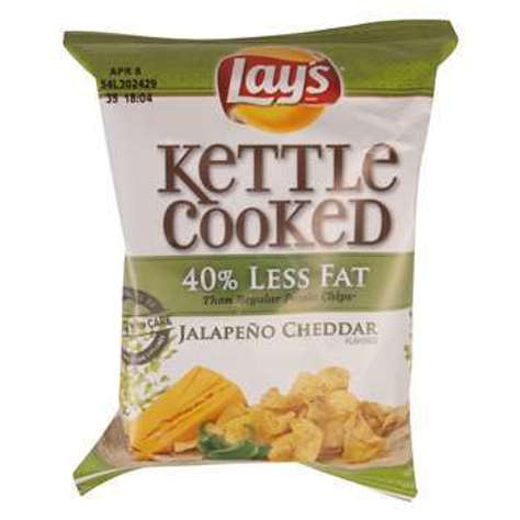 Picture of Lay's Kettle Jalapeno Cheddar Potato Chips, Reduced Fat, Single-Serve, 1.38 Oz Bag(case of 64)