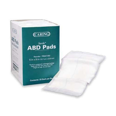 Picture of Medline Industries  INC. Abdominal Pads  Sterile  5"x9"  25/BX  White (Pack of 5)