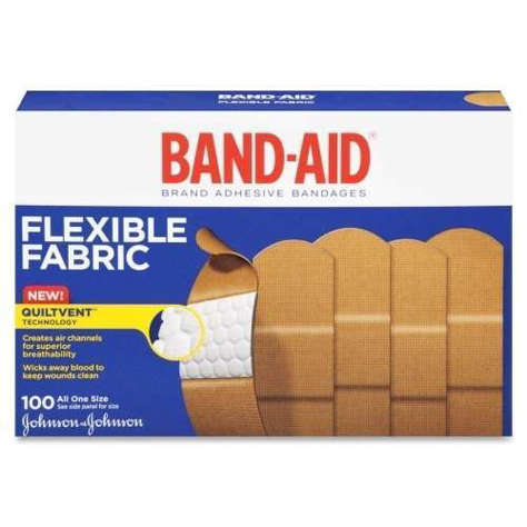 Picture of Johnson & Johnson Adhesive Bandages  Flexible Fabric  1"  100/BX (Pack of 3)