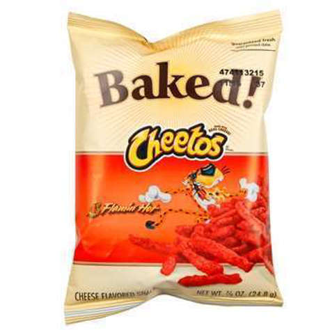 Picture of Cheetos Baked Flaming Hot Cheese Curls, Single-Serve, 0.88 Ounce