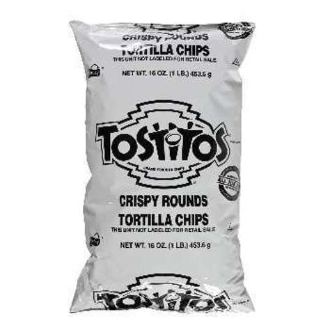 Picture of Tostitos White Corn Tortilla Chips, Round, Bulk, 1 Lb Bag(case of 8)