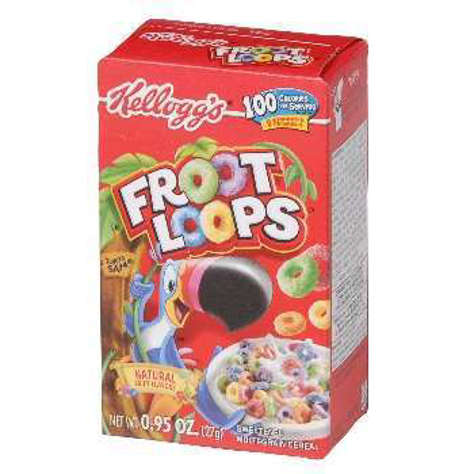 Picture of Kellogg's Froot Loops Cereal, Low-Fat, Individual Box, 0.95 Oz Each, 70/Case