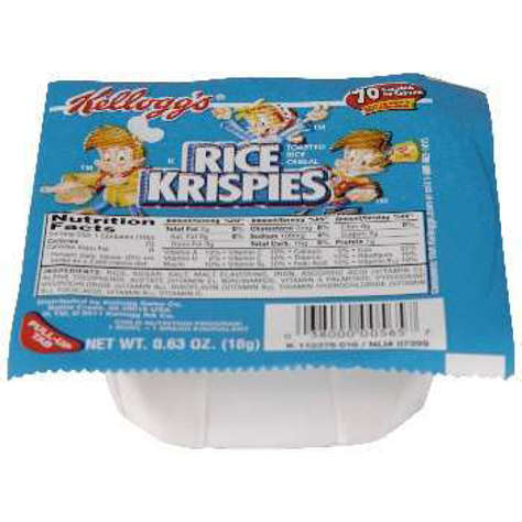 Picture of Kellogg's Rice Krispies Cereal, Bowl, 0.63 Oz Each, 96/Case