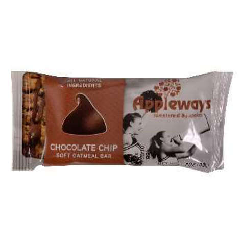 Picture of Appleways Chocolate Chip Oatmeal Bars, Individually Wrapped, 1.2 Oz Each, 216/Case