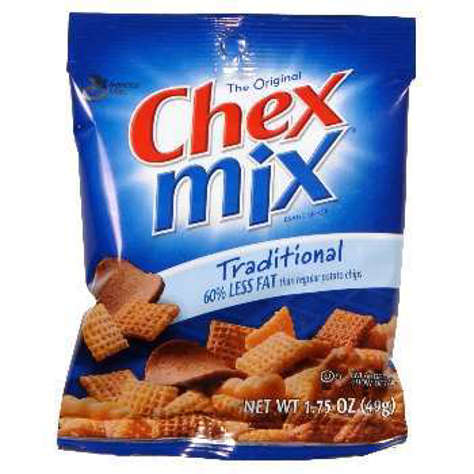 Picture of Chex Mix Traditional Snack Mix, Single-Serve, 1.75 Oz Bag, 60/Case