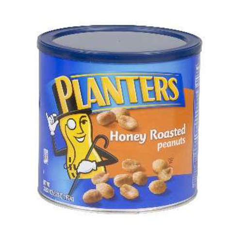 Picture of Planters Dry Honey Roasted Peanuts, 52 Oz Can, 6/Case