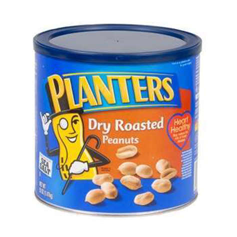 Picture of Planters Dry Roasted & Salted Peanuts, 52 Oz Can, 6/Case