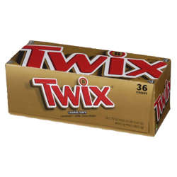 Picture of Twix Chocolate-Covered Wafer Candy Bars  with Caramel  2 Bars Per Package  36 Ct Box  10/Case