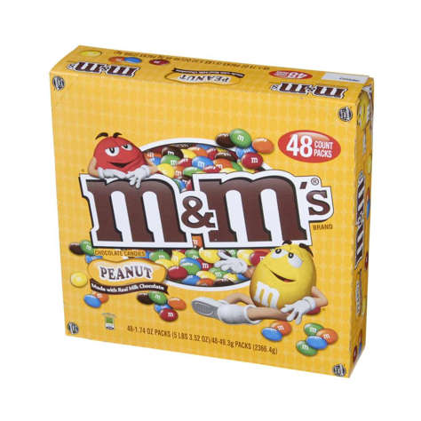 Picture of M&M's Milk Chocolate-Coated Candy  with Peanuts  48 Count Box