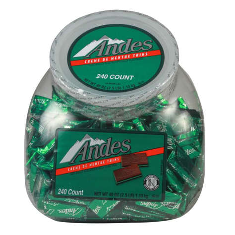 Picture of Andes Thin Creme Mints  Bowl Pack  40 Oz Tub