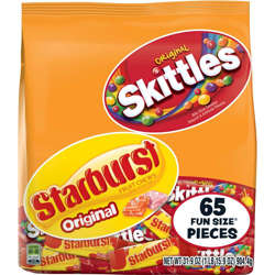 Picture of Mars Skittles/Starburst Fun-Size Candy Mix  31.9 Oz Bag