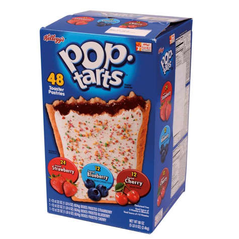 Kellogg's Pop-Tart Assorted Pastry Wrapped 48 Ct Box-Cartnut.com