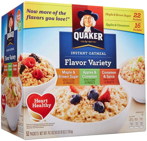 Picture of Quaker Instant Oatmeal  Assorted  Single-Serve Packets  1.51 Oz Package  52/Case