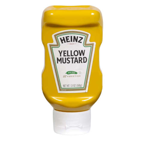 Picture of Heinz Yellow Mustard  Upside Down Squeeze Bottles  13 Oz Bottle  16/Case
