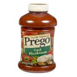 Picture of Prego Spaghetti Sauce  with Mushrooms  Fully Prepared  Plastic  67 Oz Jar