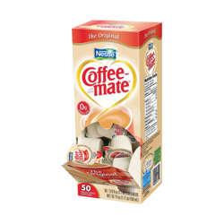 Picture of Coffee-mate Original Nondairy Liquid Creamer Cups  Shelf-Stable  Single-Serve  50 Ct Box