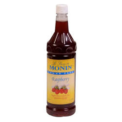 Picture of Monin Sugar-Free Raspberry Beverage Syrup  Plastic  1 Ltr  4/Case