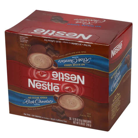 Picture of Nestle Hot Cocoa Mix  No Sugar Added  Single-Serve  30 Ct Package  6/Case