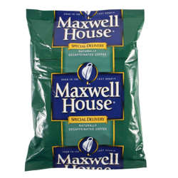 Picture of Maxwell House Special Delivery Ground Coffee  Decaffeinated  Filter Pouch  1.5 Ounce  7 Ct Bag  16/Case