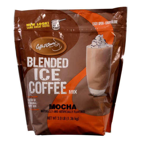 Picture of DaVinci Mocha Powdered Iced Coffee Mix  Shelf-Stable  3 Lb Bag  4/Case