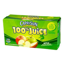 Picture of Capri Sun 100% Apple Juice Pouch  Shelf-Stable  Single-Serve  6 Fluid Ounce  10 Ct Package  4/Case